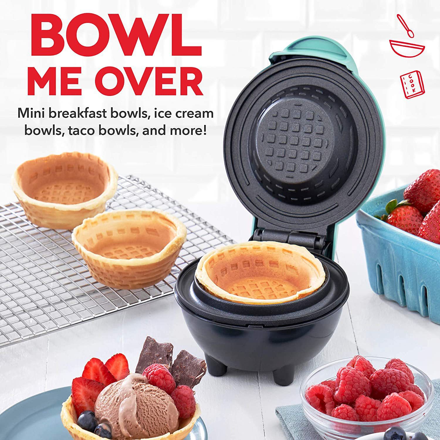 Donut Maker Mini - Maszyna do gofrów w kształcie miseczki