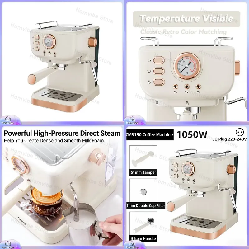 Milk Frother Automatic - Ekspres do kawy 20 barów, półautomatyczny,