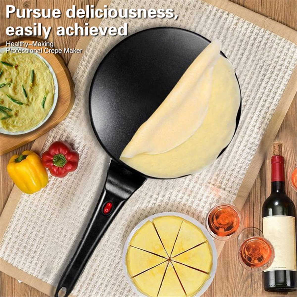 Crepe Maker Non Stick - Elektryczna maszyna do naleśników M10K, patelnia