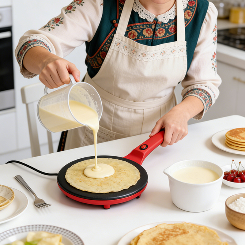 Crepe Maker Non Stick - Elektryczna maszyna do naleśników z pojedynczą